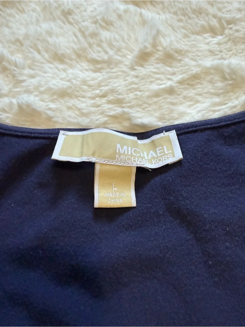 Michael Kors Navy Cold-Shoulder short Sleeve Scoop Neck T-shirt